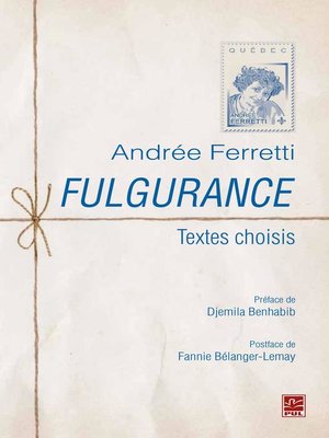 cover image of Fulgurance.  Textes choisis